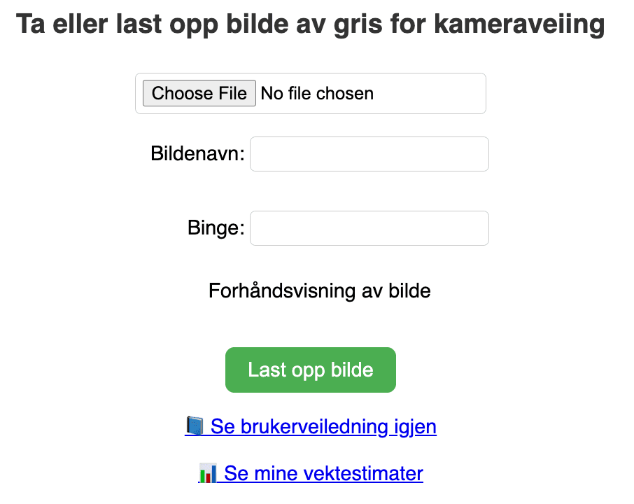 App screen for uploading a pig photo for weight estimation